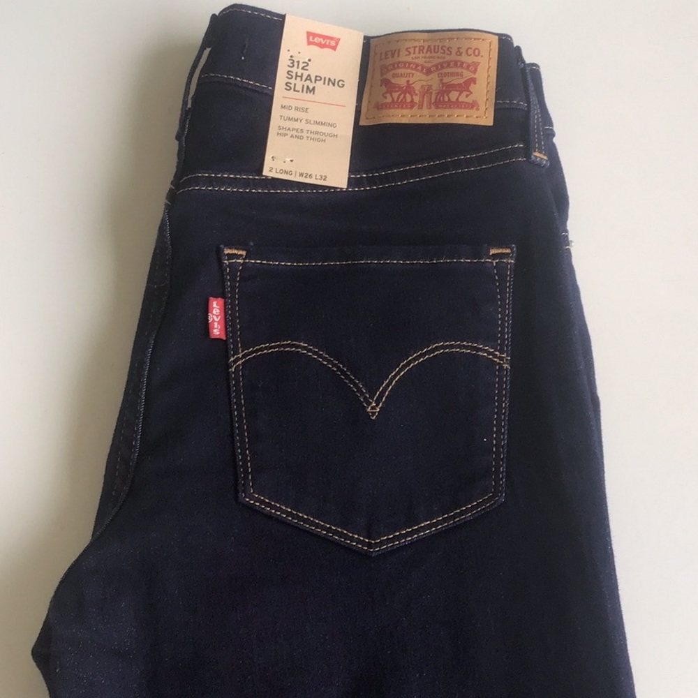 Levi’s 312 shaping slim dark blue jeans 26 x 32 Long - Picture 7 of 16